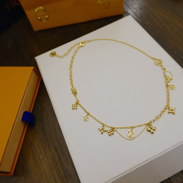 ˇTrend JewelryˇBLOOMING SUPPLE NECKLACE BRASS