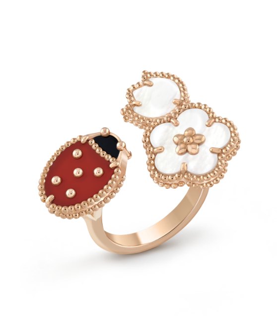 ˇTrend JewelryˇLUCKY 3 MOTIF ROSE GOLD RING