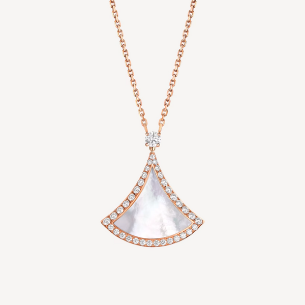 ˇTrend JewelryˇDREAM MOP DIAMOND PAVED PINK GOLD NECKLACE
