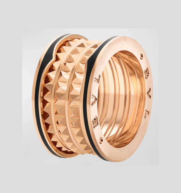ˇTrend JewelryˇZERO 1 ROCK BLACK CERAMIC PINK GOLD LARGE MODEL