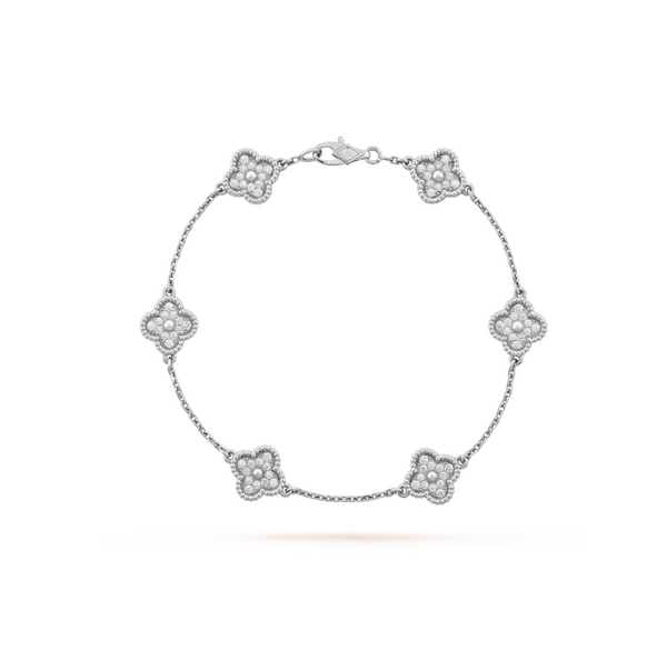 ˇTrend JewelryˇCLOVER 6 MOTIF DIAMOND BRACELET