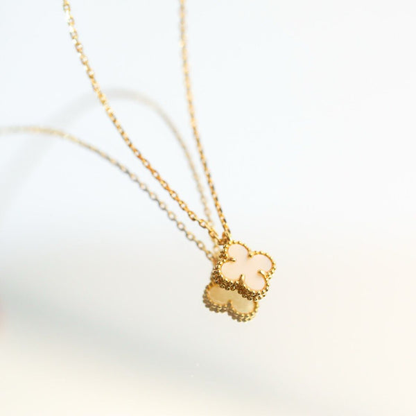 ˇTrend JewelryˇCLOVER MINI 9.5MM WHITE MOTHER-OF-PEARL NECKLACE