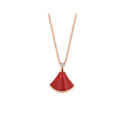 ˇTrend JewelryˇDREAM NECKLACE CARNELIAN 1 DIAMOND