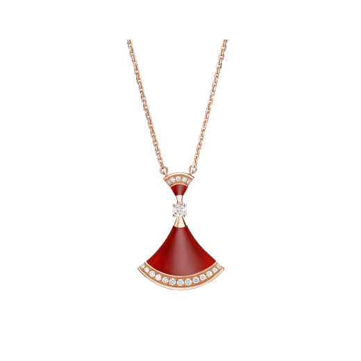 ˇTrend JewelryˇDREAM NECKLACE CARNELIAN DIAMOND