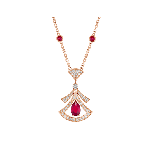 ˇTrend JewelryˇDREAM NECKLACE CARNELIAN DIAMOND PINK GOLD