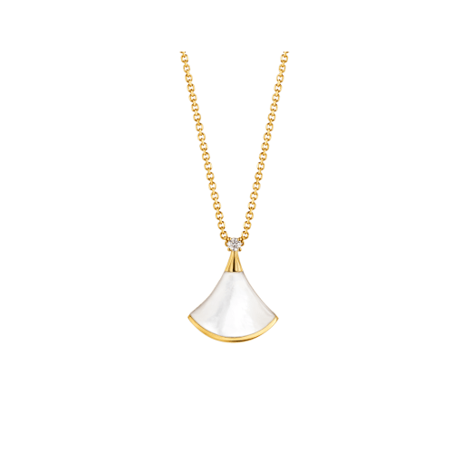 ˇTrend JewelryˇDREAM NECKLACE WHITE MOP GOLD 1 DIAMOND