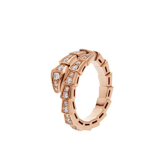 ˇTrend JewelryˇSERPENTI RING PINK GOLD DIAMOND PAVED 4MM