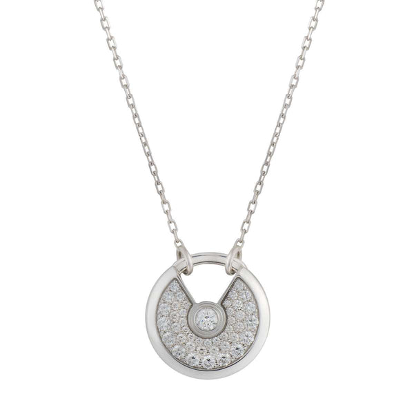 ˇTrend JewelryˇAMULETTE SILVER FULL DIAMOND NECKLACE