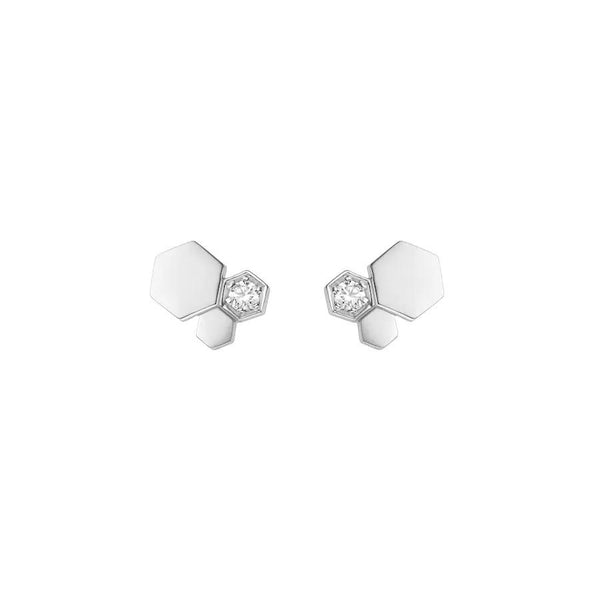 ˇTrend JewelryˇBEE LOVE SILVER DIAMOND EARRINGS