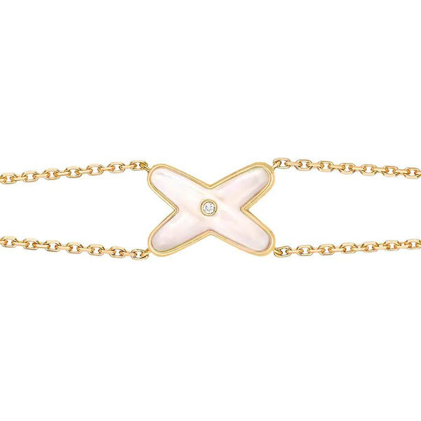 ˇTrend JewelryˇJEUX BRACELET WHITE MOP GOLD 1 DIAMOND