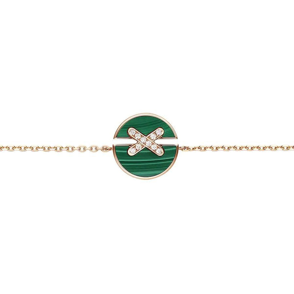 ˇTrend JewelryˇJEUX DE BRACELET MALACHITE PINK GOLD DIAMONDS