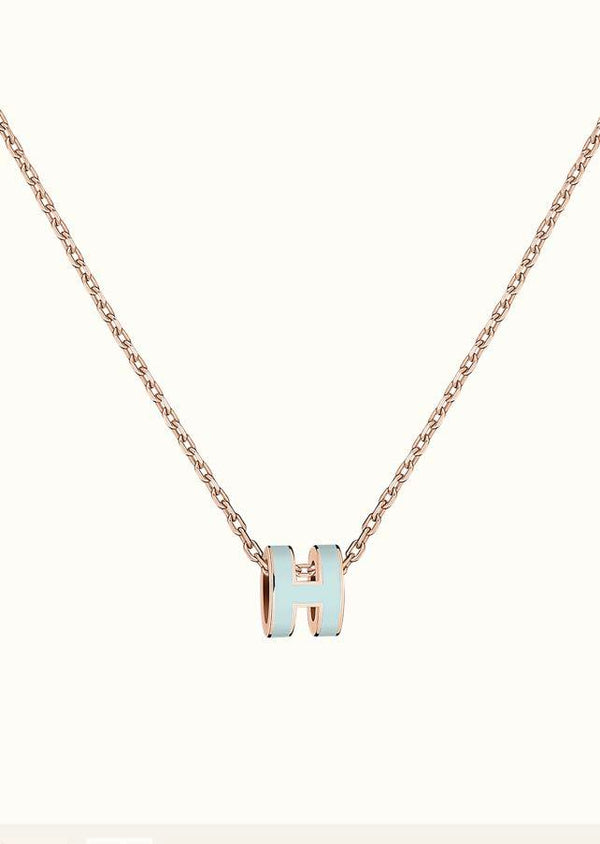 ˇTrend JewelryˇPOP H LIGHT BLUE NECKLACE