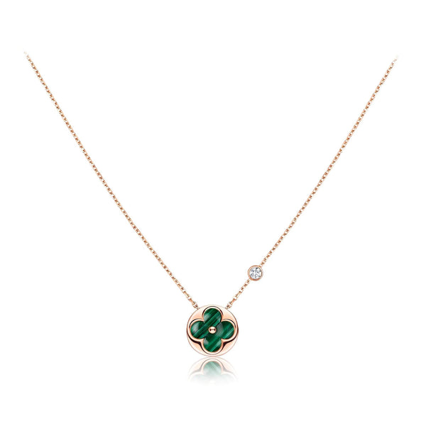 ˇTrend JewelryˇSUN PEDANT PINK GOLD 1 DIAMOND NECKLACE