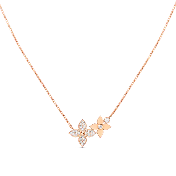 ˇTrend JewelryˇSTAR BLOSSOM NECKLACE PINK GOLD DIAMONDS