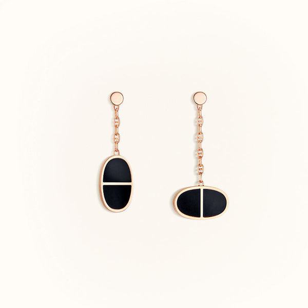 ˇTrend JewelryˇCHAINE VERSO BLACK CERAMIC EARRINGS