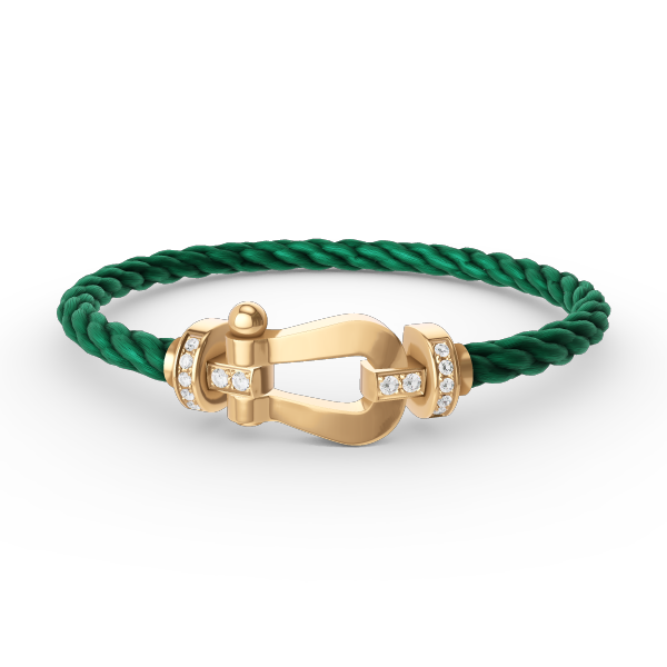 ˇTrend JewelryˇFORCE LARGE HORSESHOE HALF DIAMOND BRACELET GOLD