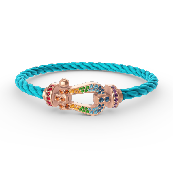 ˇTrend JewelryˇFORCE LARGE HORSESHOE  COLORED DIAMOND BRACELET ROSE GOLD