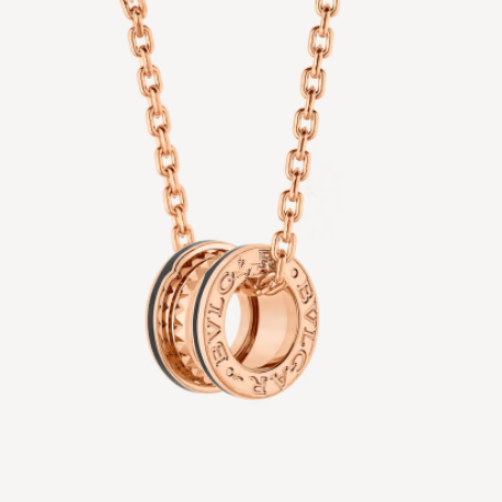 ˇTrend JewelryˇZERO 1 ROCK PEDANT PINK GOLD BLACK NECKLACE