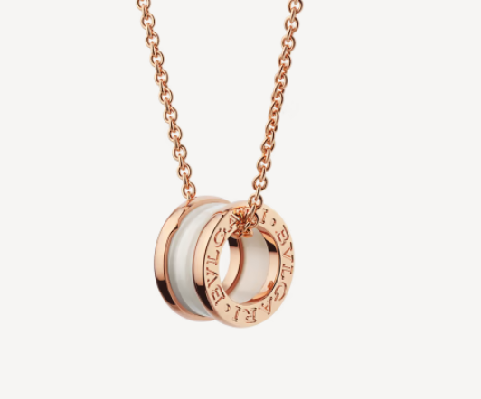 ˇTrend JewelryˇZERO 1 WHITE CERAMIC PINK GOLD NECKLACE