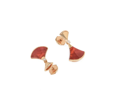 ˇTrend JewelryˇDREAM Carnelian PINK GOLD EARRINGS