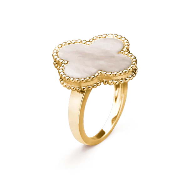 ˇTrend JewelryˇCLOVER WHITE MOP RING