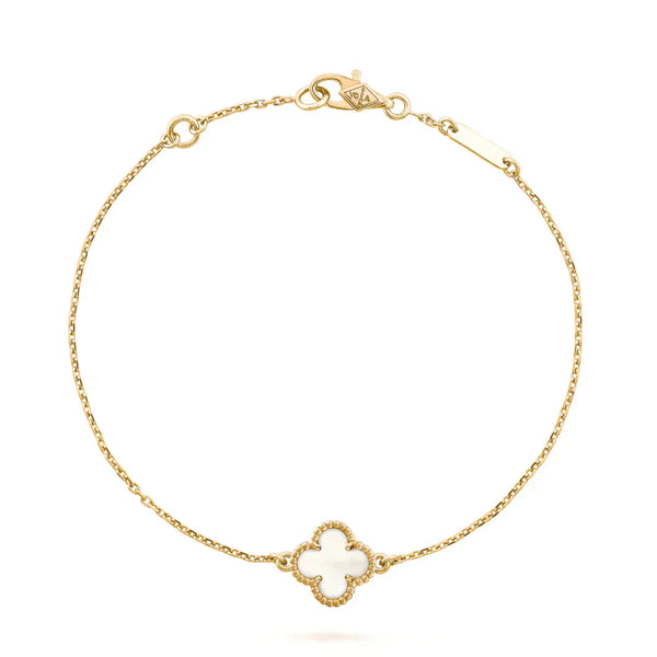 ˇTrend JewelryˇCLOVER WHITE MOP SINGLE FLOWER BRACELET