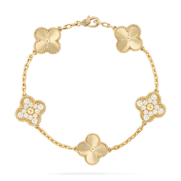 ˇTrend JewelryˇCLOVER BRACELET 5 MOTIFS DIAMOND
