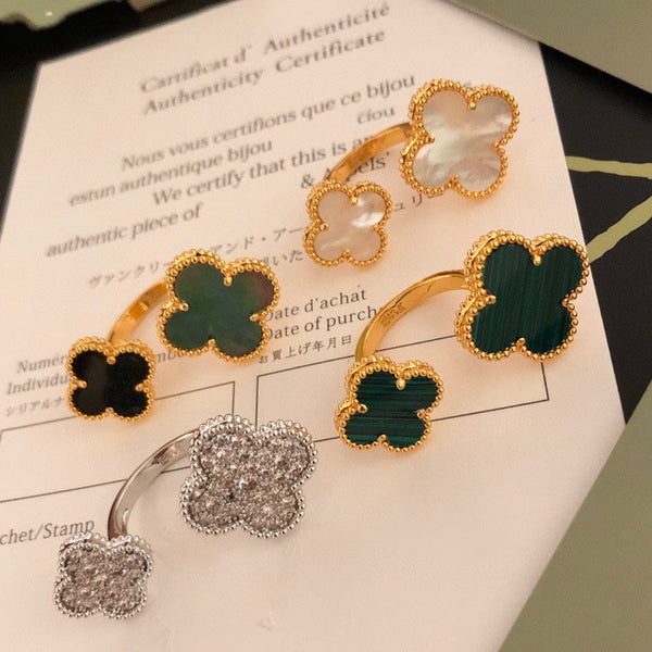 ˇTrend JewelryˇCLOVER BETWEEN THE FINGER RING