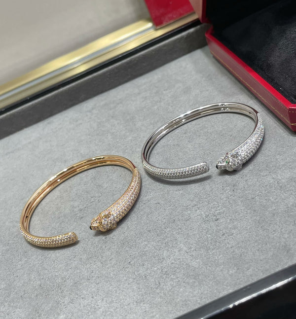 ˇTrend JewelryˇPANTHERE FULL DIAMOND OPEN BRACELET