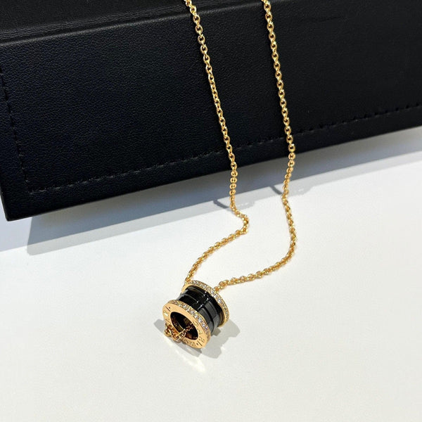 ˇTrend JewelryˇZERO 1 BLACK CERAMIC DIAMOND PINK GOLD NECKLACE